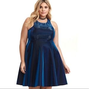 Torrid Blue Metallic Party Dress